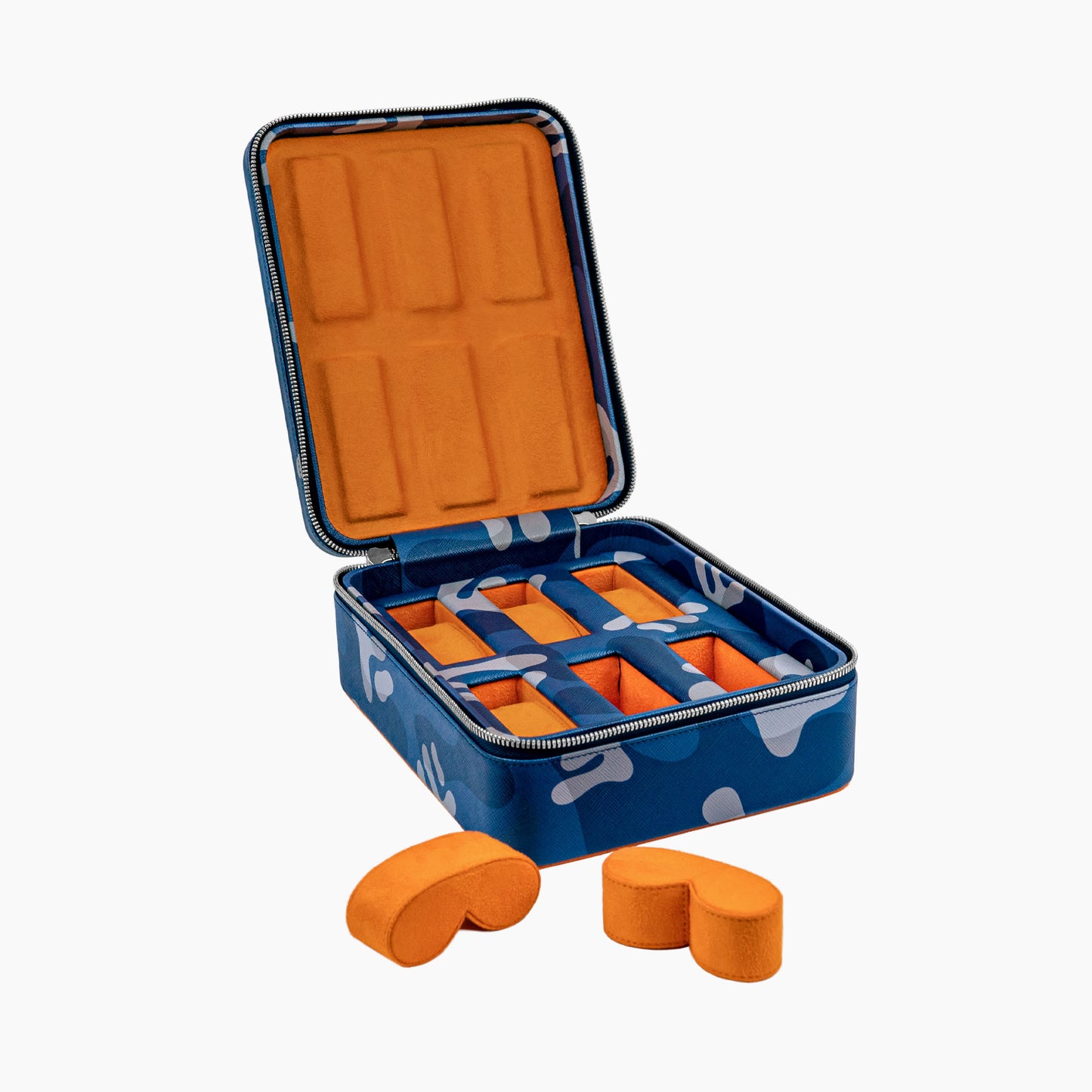 IFLW ウォッチケース 6本用 ブルー迷彩 Blue Camo Watch Case for 6