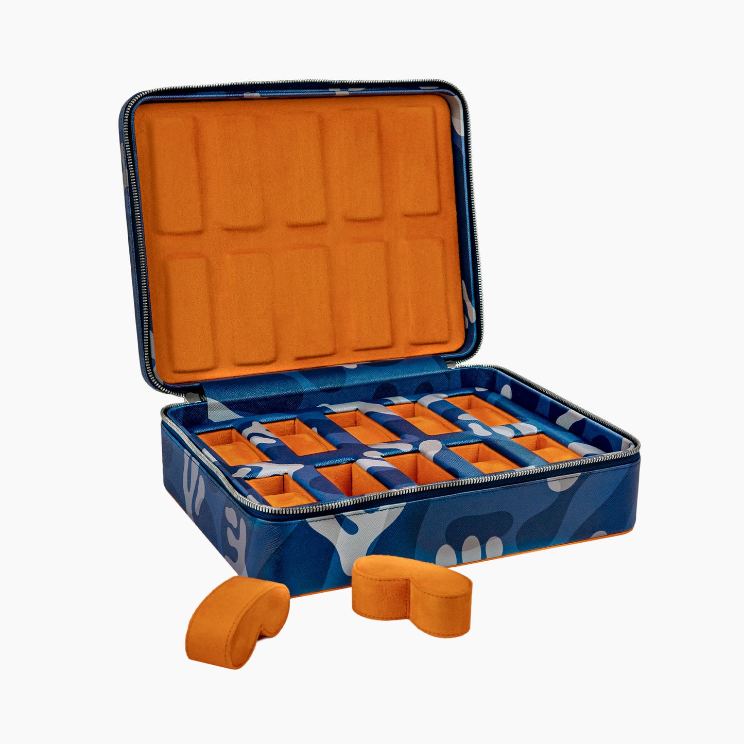 IFLW ウォッチケース 10本用 ブルー迷彩 /Blue Camo Watch Case for 10