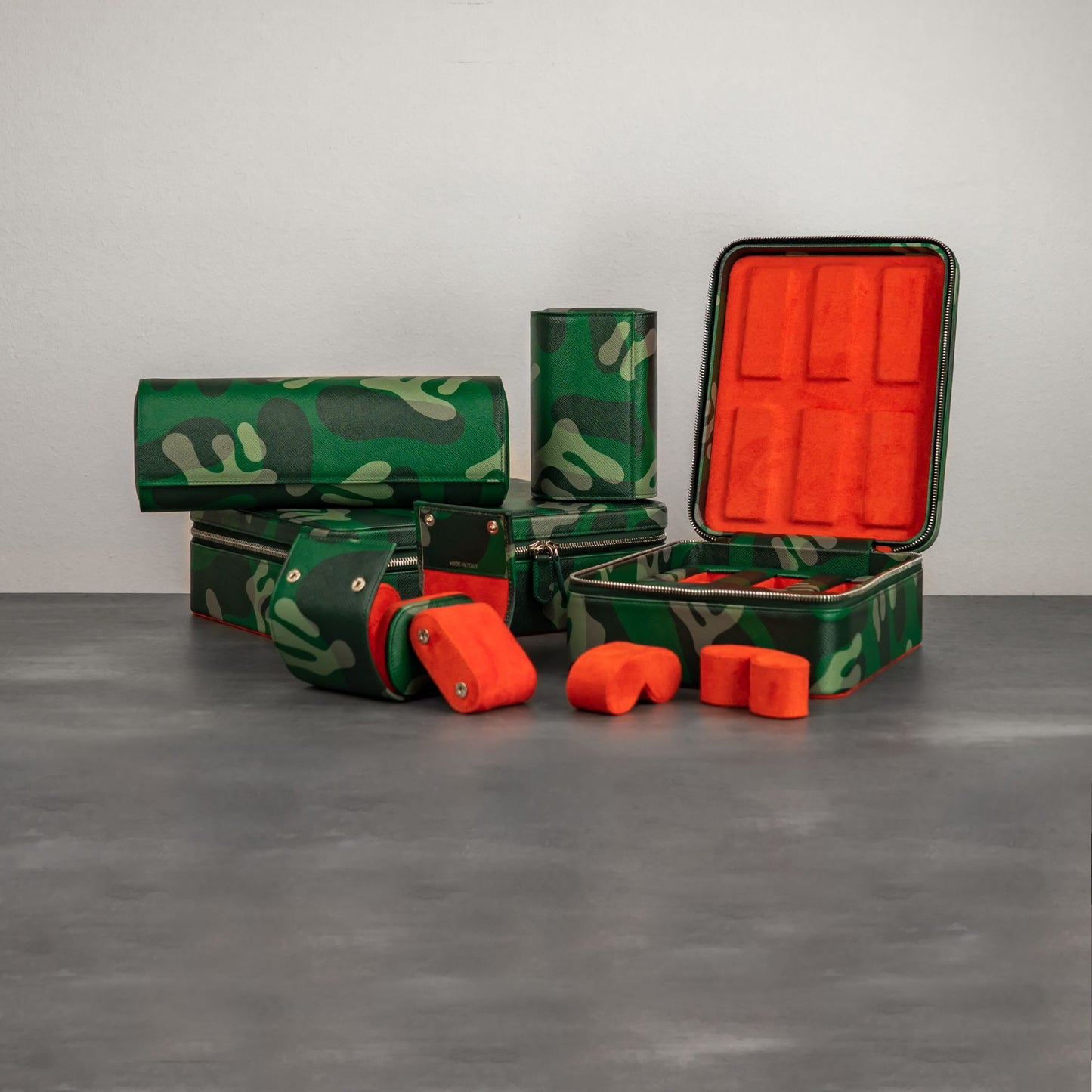 IFLW ウォッチケース 6本用 グリーン迷彩 Green Camo Watch Case for 6