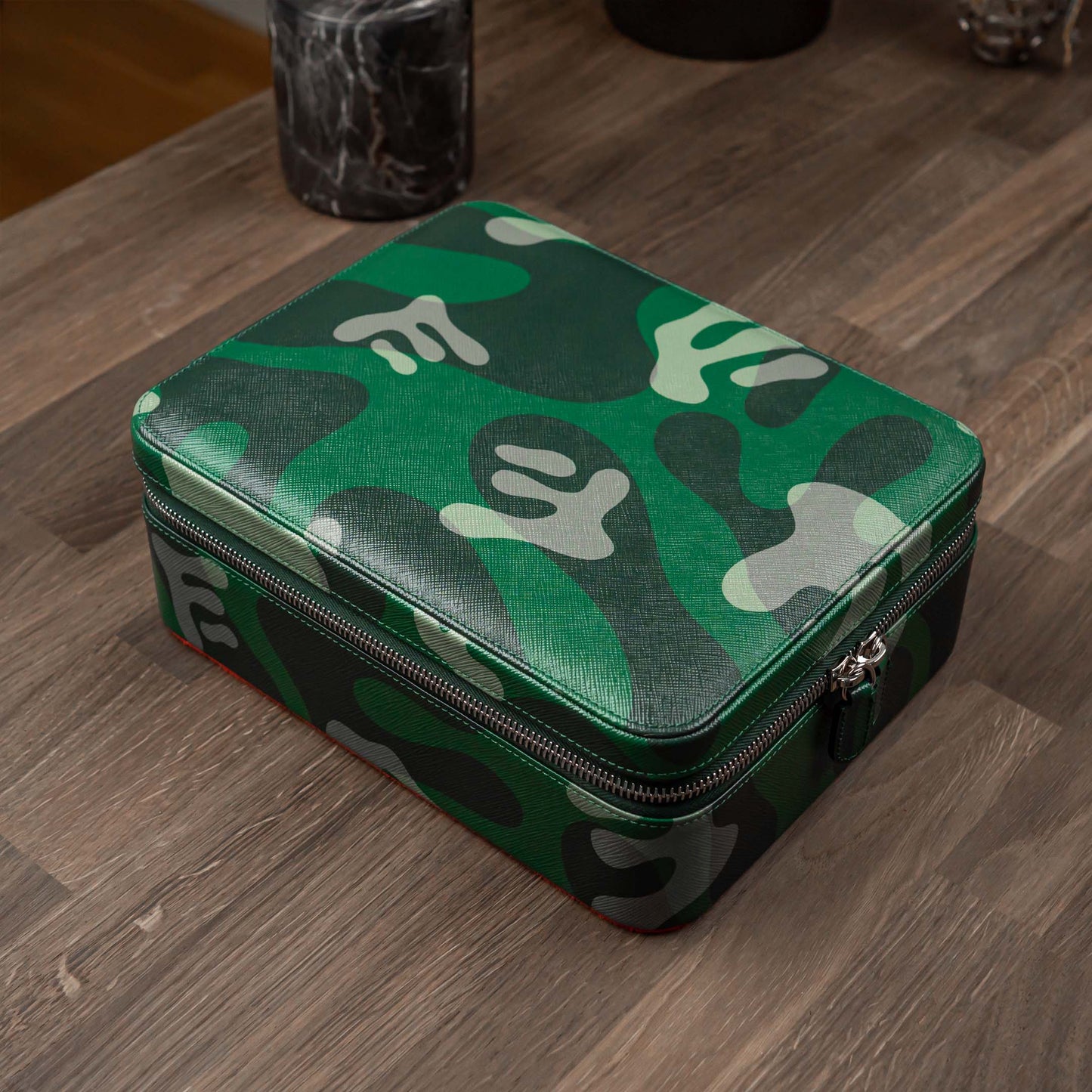 IFLW ウォッチケース 6本用 グリーン迷彩 Green Camo Watch Case for 6