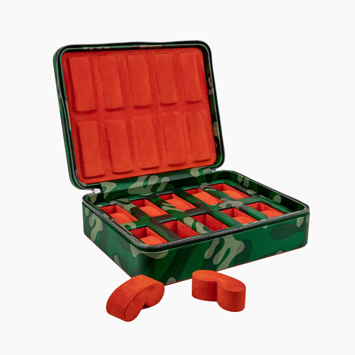 IFLW ウォッチケース 10本用 グリーン迷彩 Green Camo Watch Case for 10