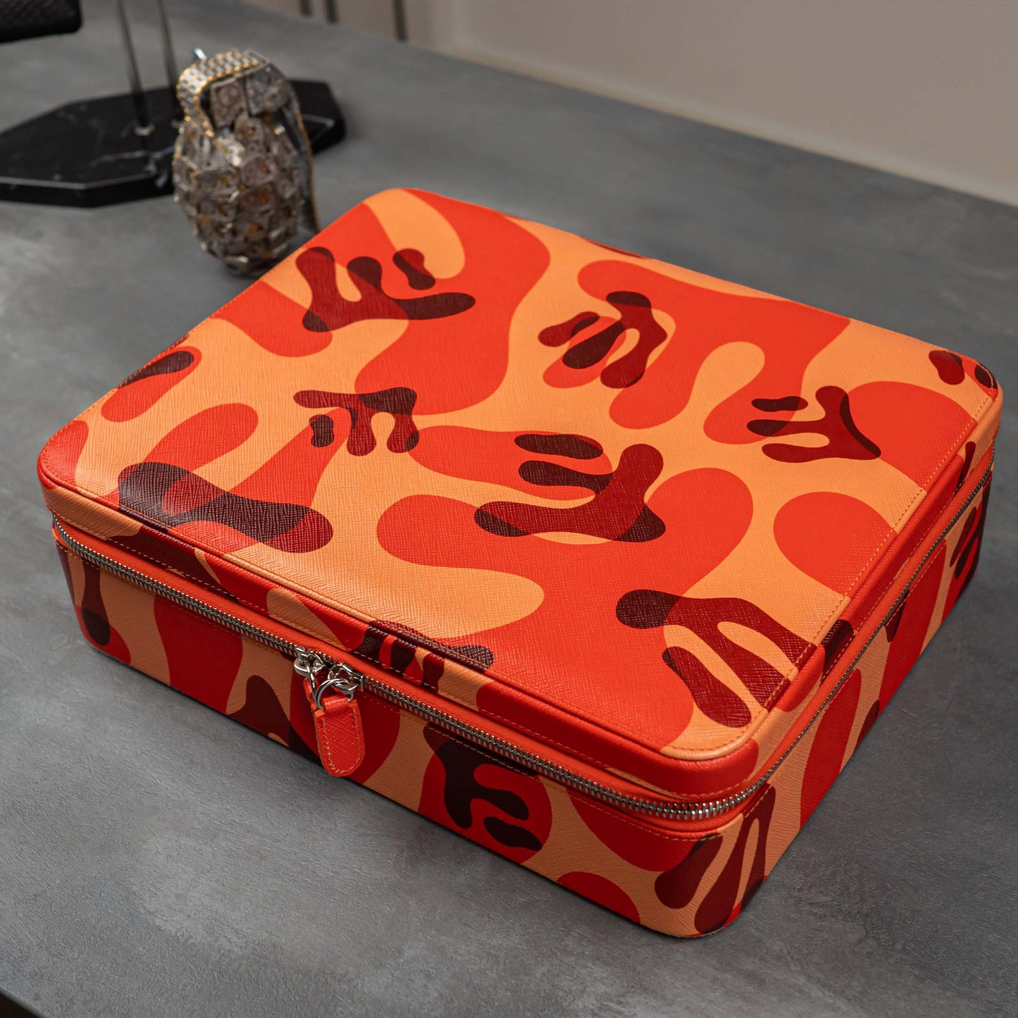 IFLW ウォッチケース 10本用 オレンジ迷彩 /Orange Camo Watch Case for 10