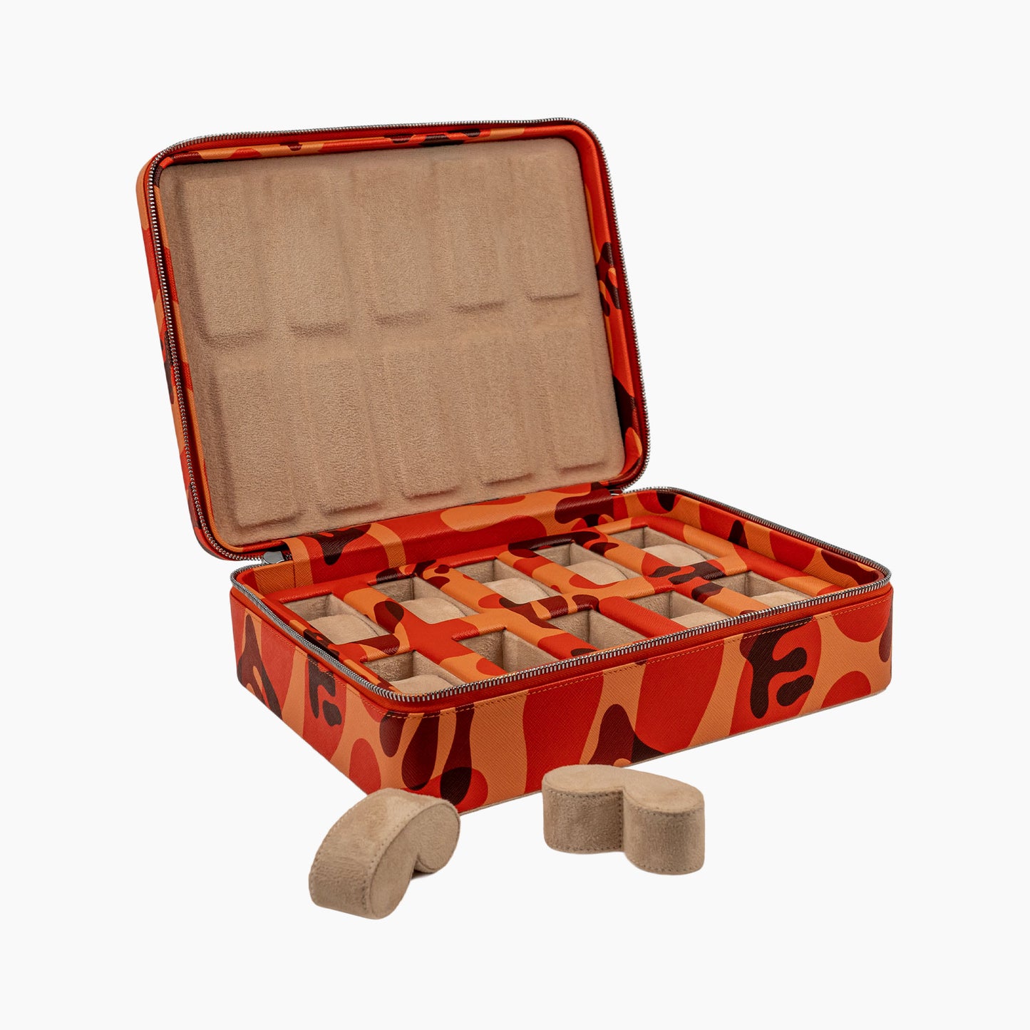 IFLW ウォッチケース 10本用 オレンジ迷彩 /Orange Camo Watch Case for 10