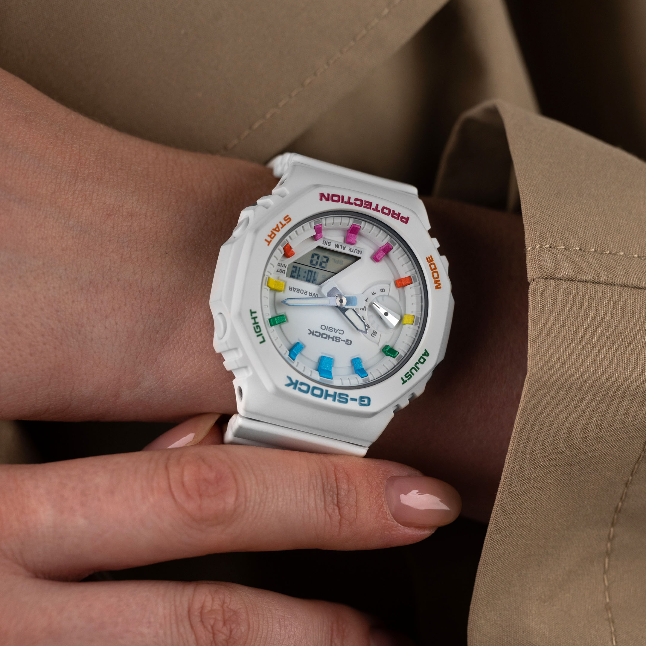 G Shock CasiOak Mini Polar Rainbow